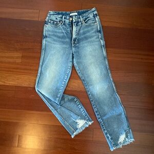 Good American Good Curve cropped with fray